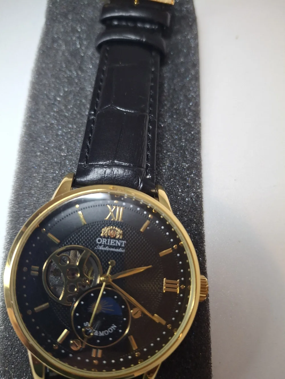 Orient Men's Black and Gold Automatic Watch